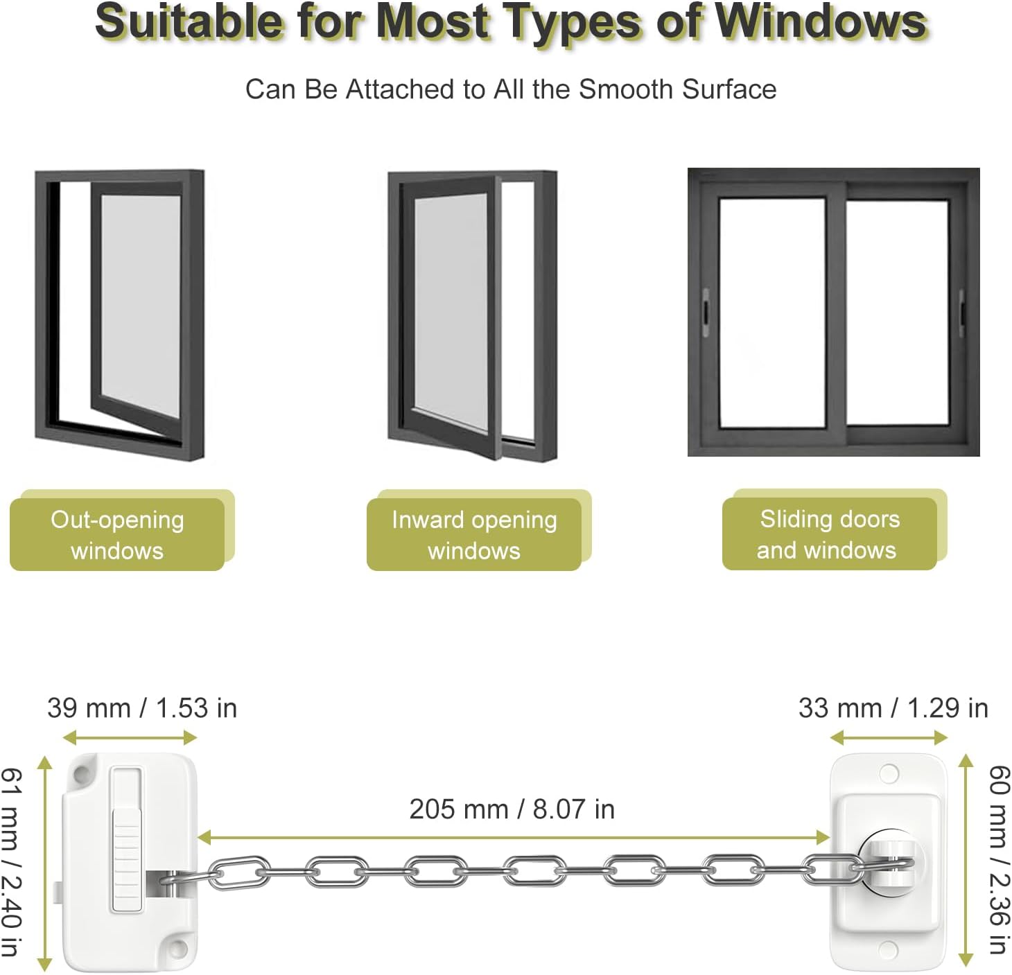 Detalle de AOSITE Window Safety Locks 4 pack