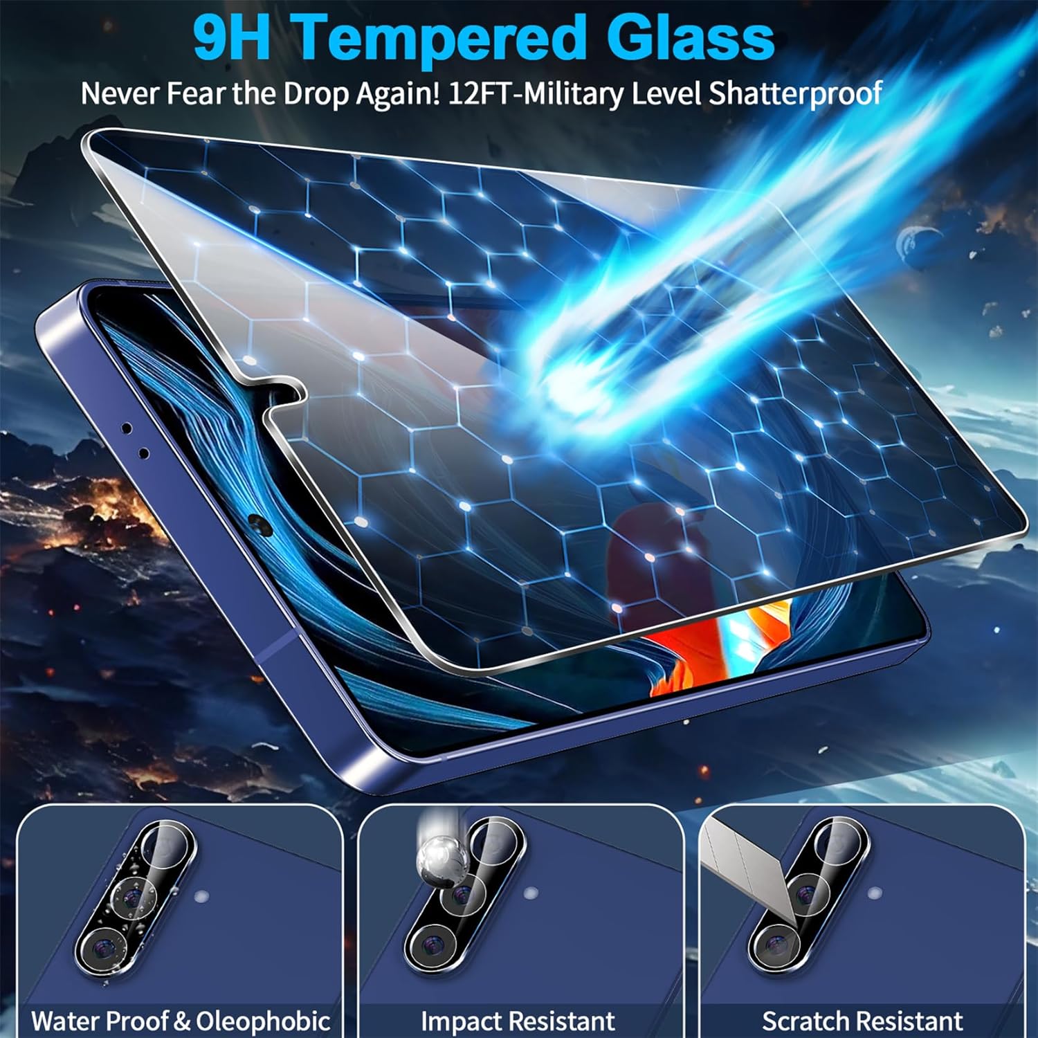 Thumbnail 2 de firtstnow 3-Pack Privacy Screen Protector + 2-Pack Camera Lens Protectors for Samsung Galaxy S26 (True 25° Anti-Spy, 9H+)