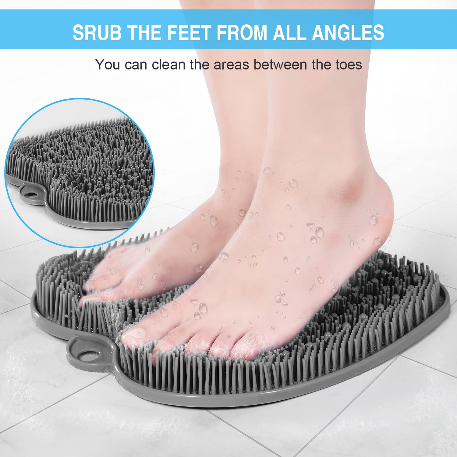 Thumbnail 2 de HONYIN Larger Shower Foot Scrubber 11x11