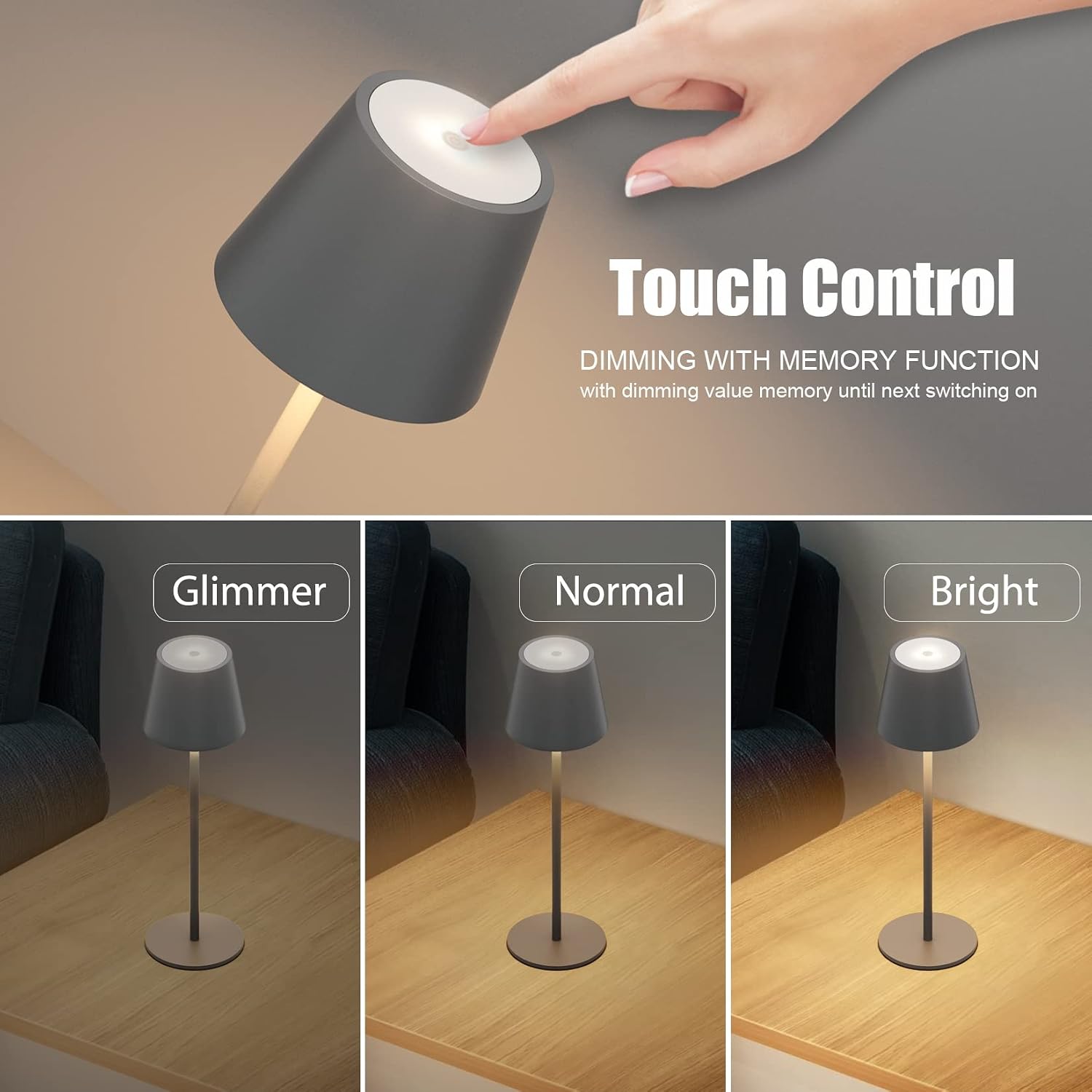 Detalle de Klighten Lampe de Table LED Dimmable 4400 mAh