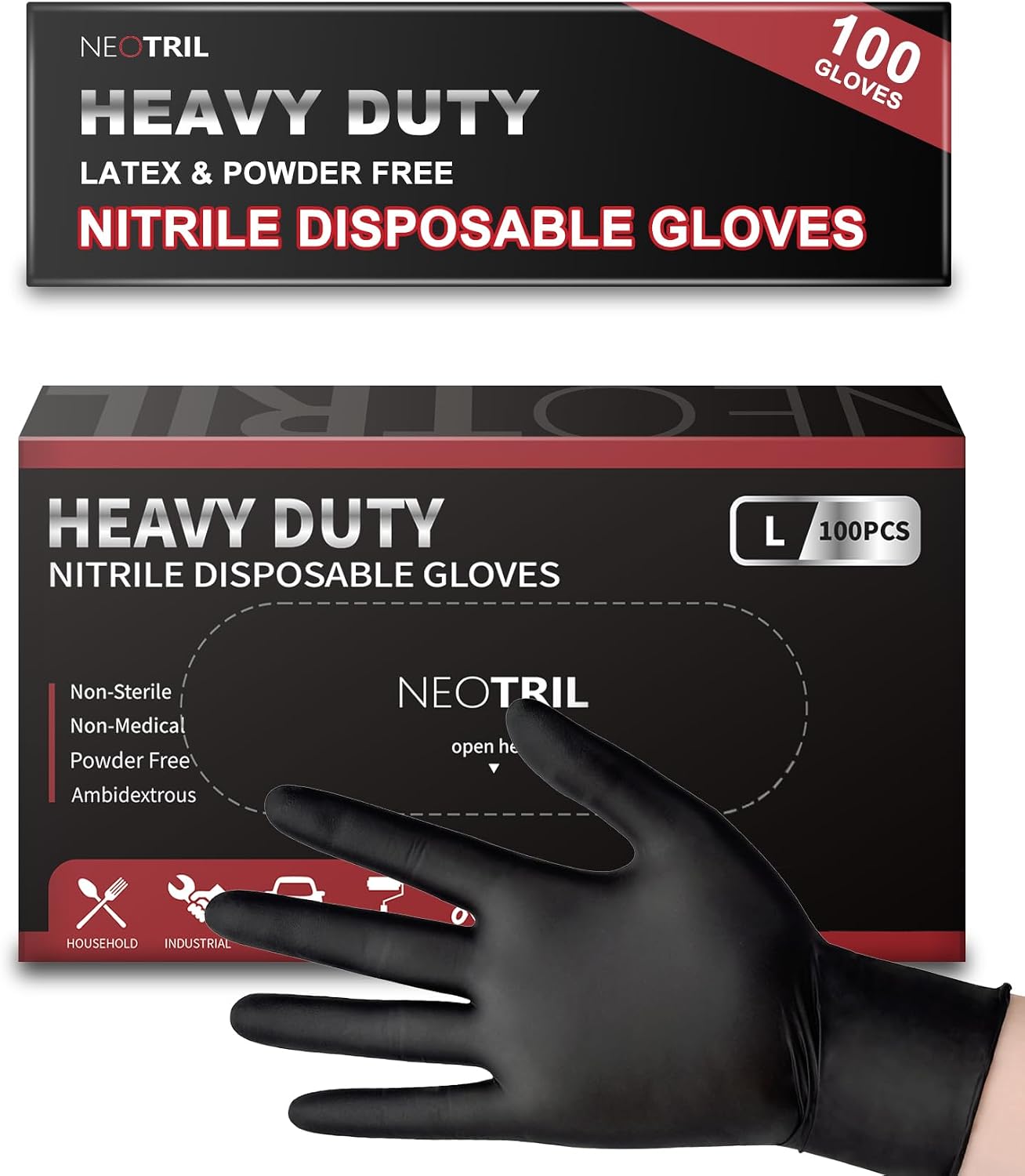 Detalle de NEOTRIL Nitrile Disposable Gloves, 6 mil