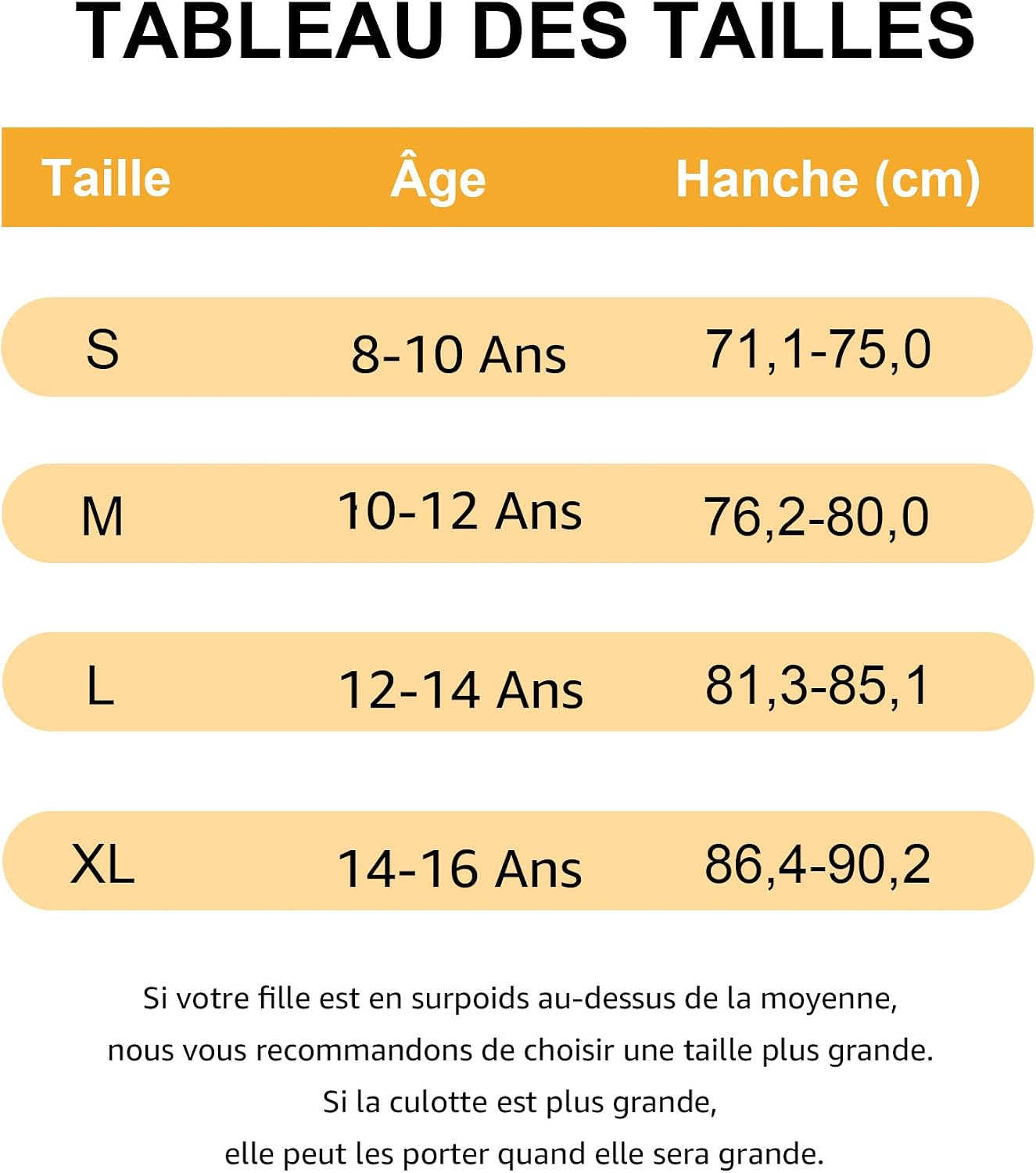 Thumbnail 5 de INNERSY Lot de 6 culottes fille en coton stretch (8 à 16 ans)