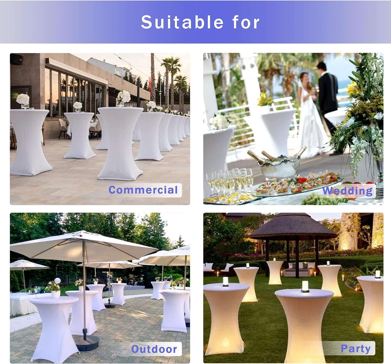 Thumbnail 6 de HolidayIdeas Cocktail Table Covers 2 Pack