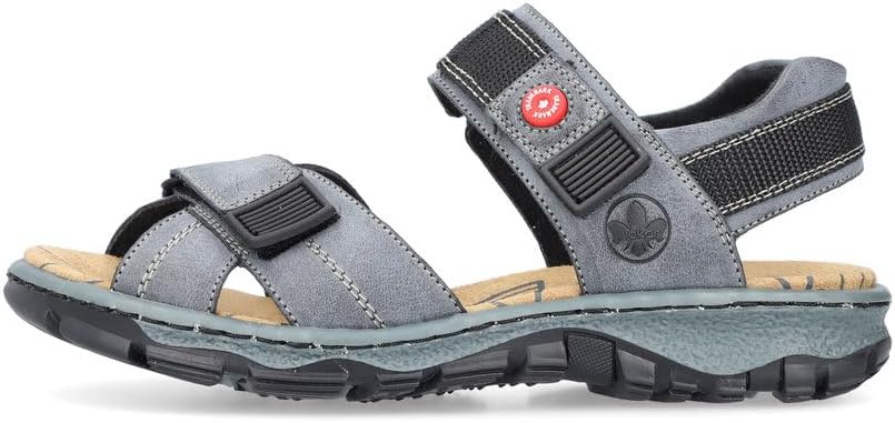 Detalle de Rieker Damen Klassische Sandalen 68851 – schmeichelnd schmale Passform mit Klettverschluss