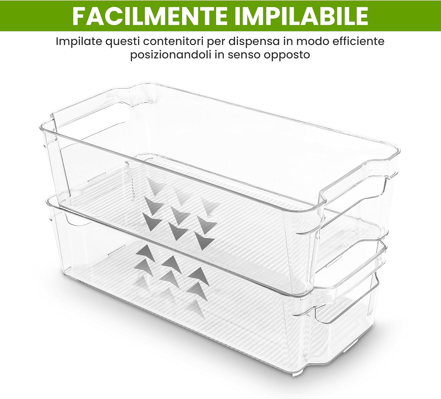 Thumbnail 5 de KICHLY set di 8 cestini organizzatori trasparenti per dispensa (senza BPA)