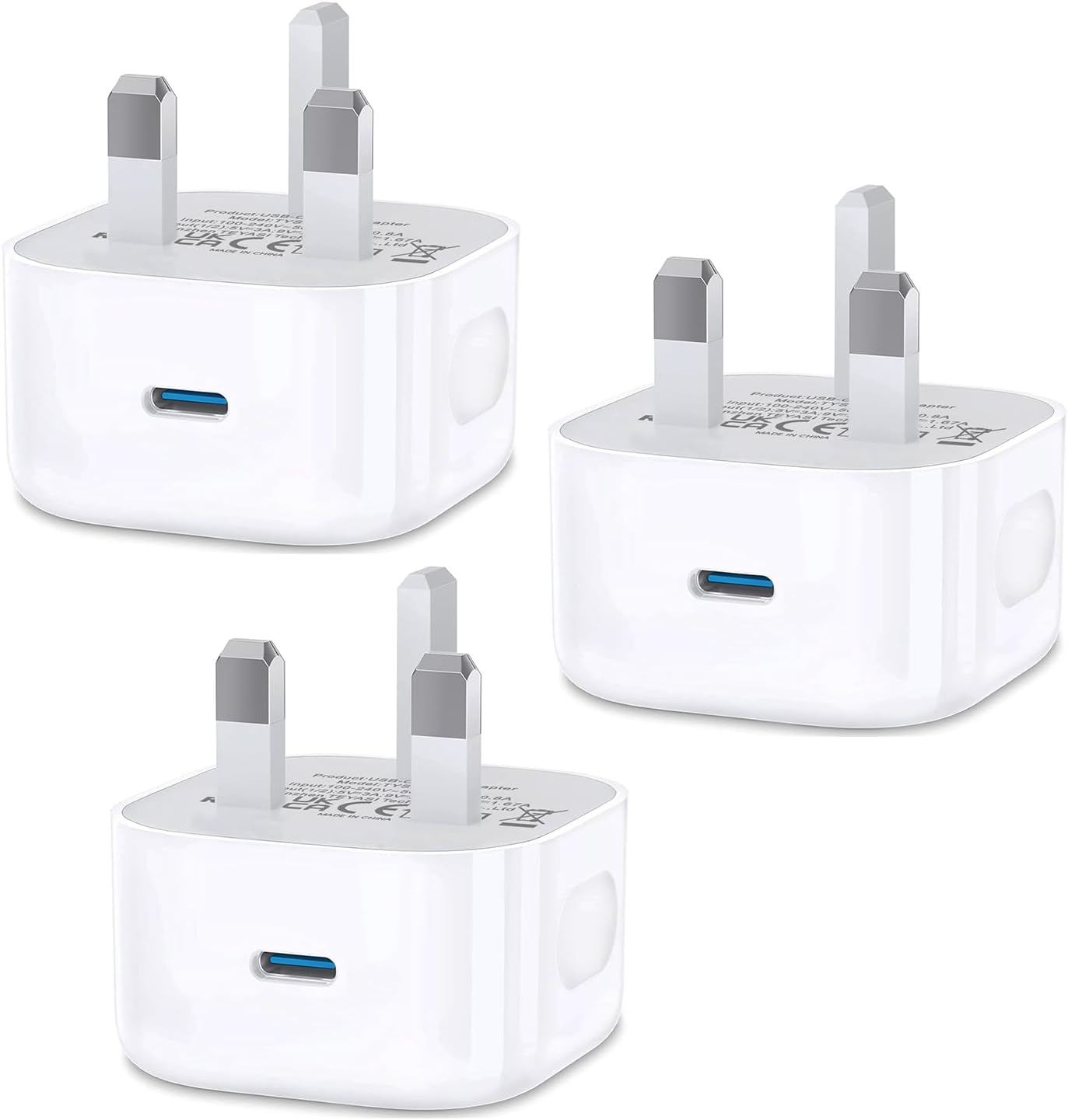 Detalle de USB Type C Fast Charger Plug 3-pack 🔌