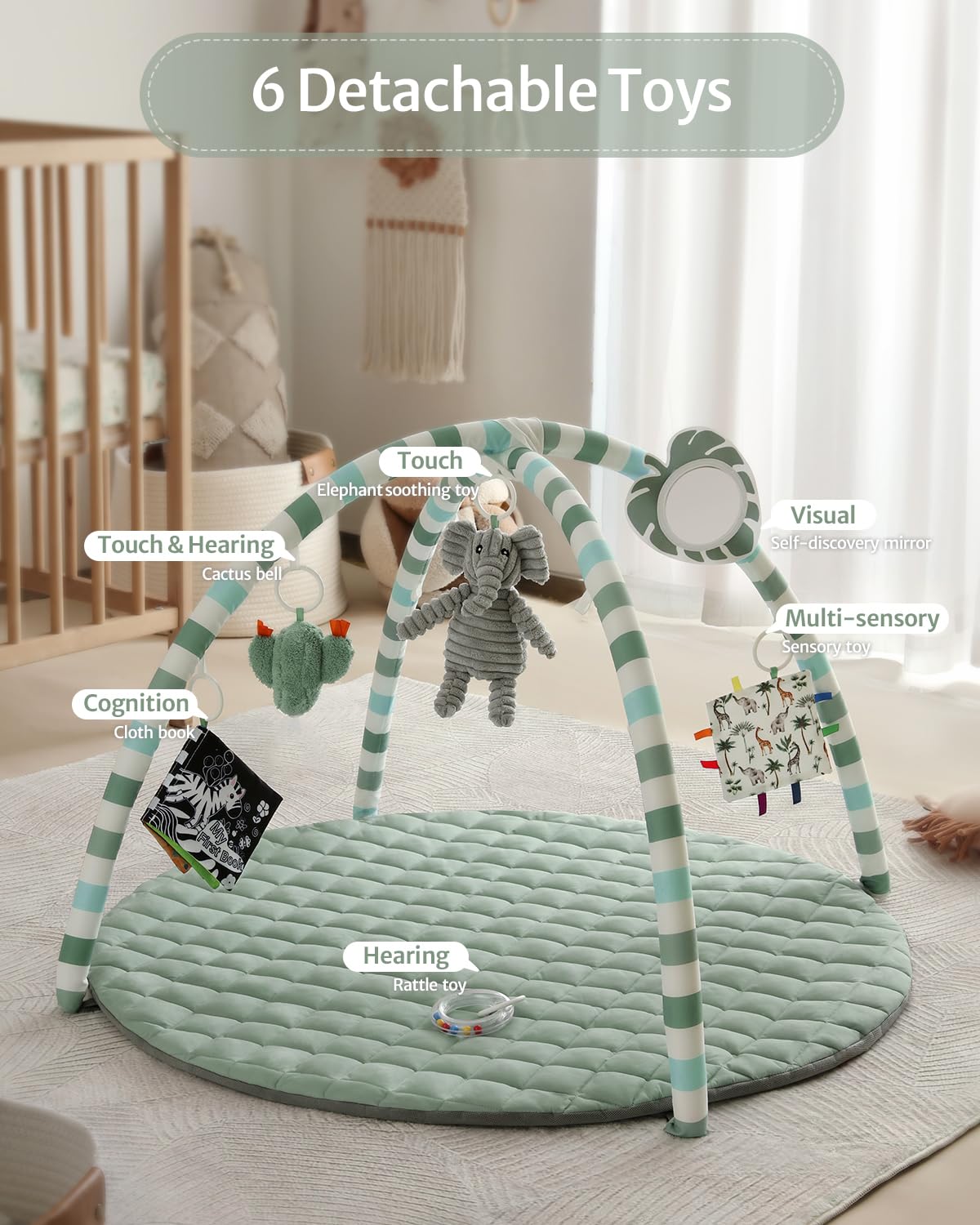 Detalle 2 de Blissful Diary Baby Play Gym Mat 33.46 in