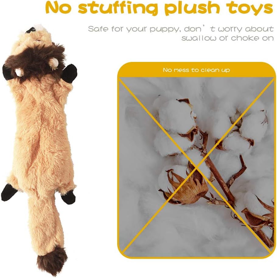 Detalle de FIREOR Dog Toys Plush Squeaky Dog Toy Set, 5-Pack No-Stuffing Animals