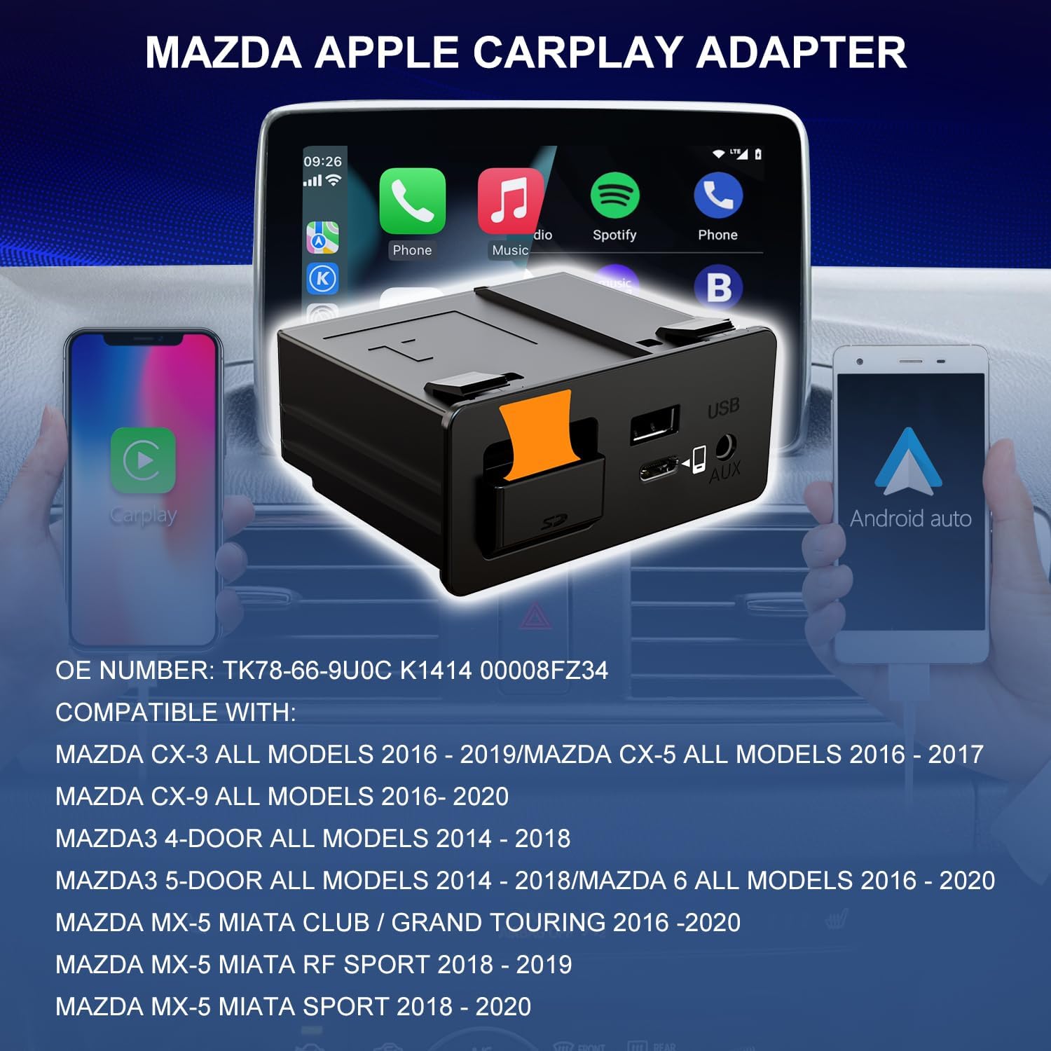 Thumbnail 4 de Mazda TK78-66-9U0C Carplay Type-C para Mazda
