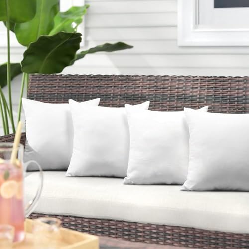 Detalle de PURE TEXTILES Cushion Inserts 45x45cm (Pack of 4) – Hollow Fibre 18x18 inner pads for sofa and cushions