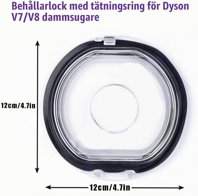Detalle 1 de Chuancheng behållarlock för Dyson V7/V8 med tätningsring, transparent