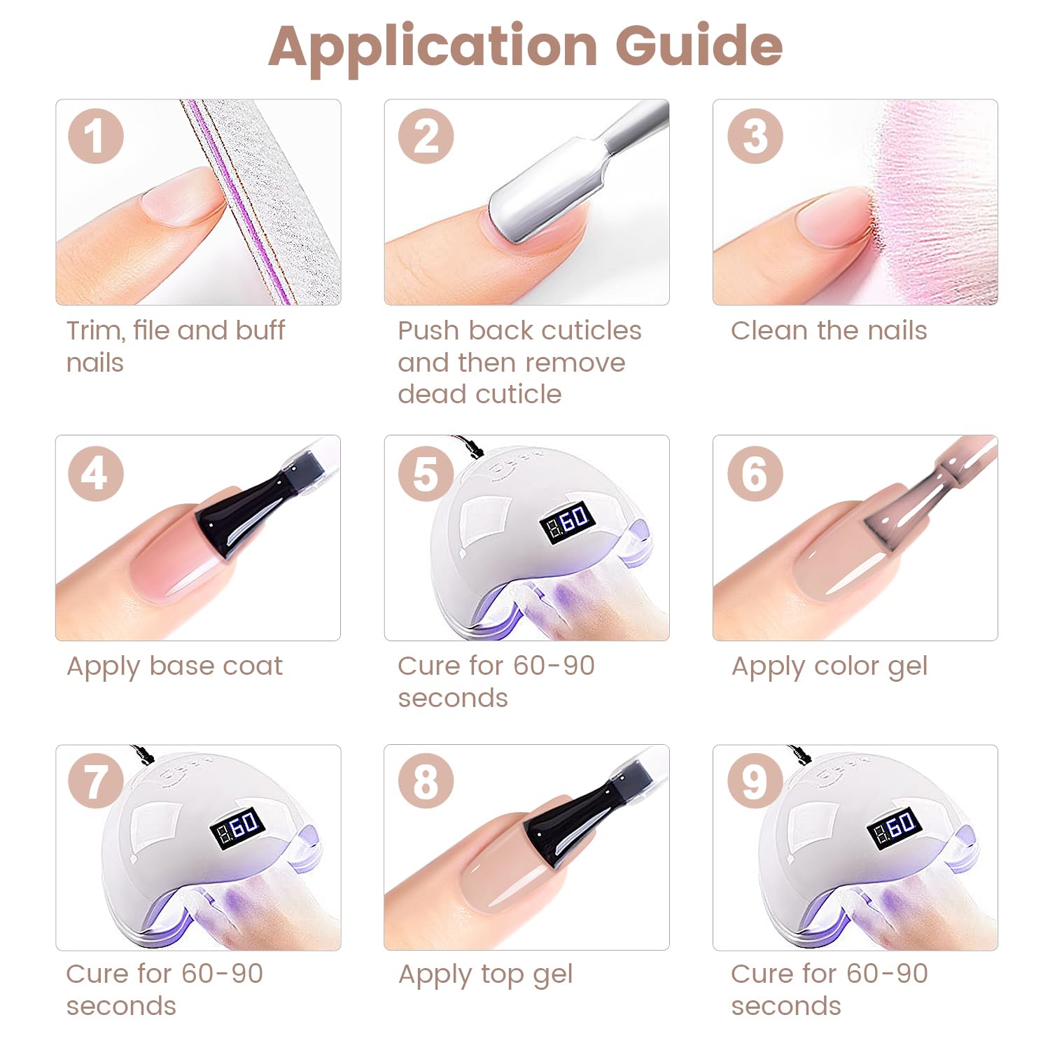 Thumbnail 6 de RARJSM Eggshell Pink Nude Jelly Gel Nail Polish (15ml) — Sheer Neutral Pink, UV/LED Soak-Off Gel for DIY Manicures