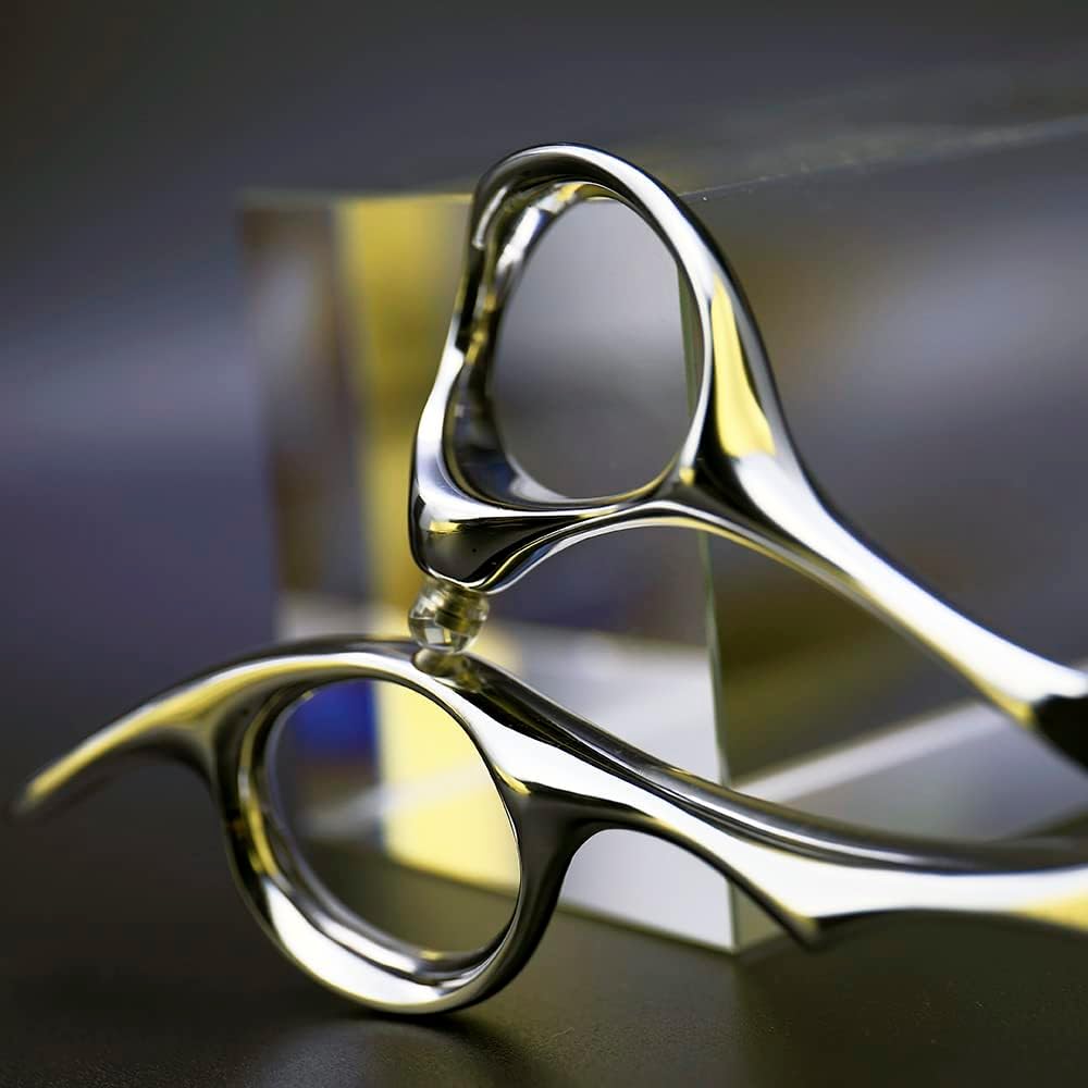 Detalle de AOLANDUO Forbici Sfoltitrici Professionali con Dente Inverso – VG10 Giapponese, 20–25% Sfoltimento, Impugnatura Offset