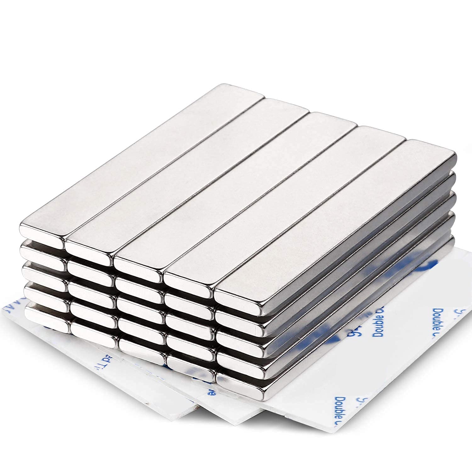 Detalle de MIKEDE 25 Neodymium Bar Magnets, 60 x 10 x 3 mm with Adhesive Backing