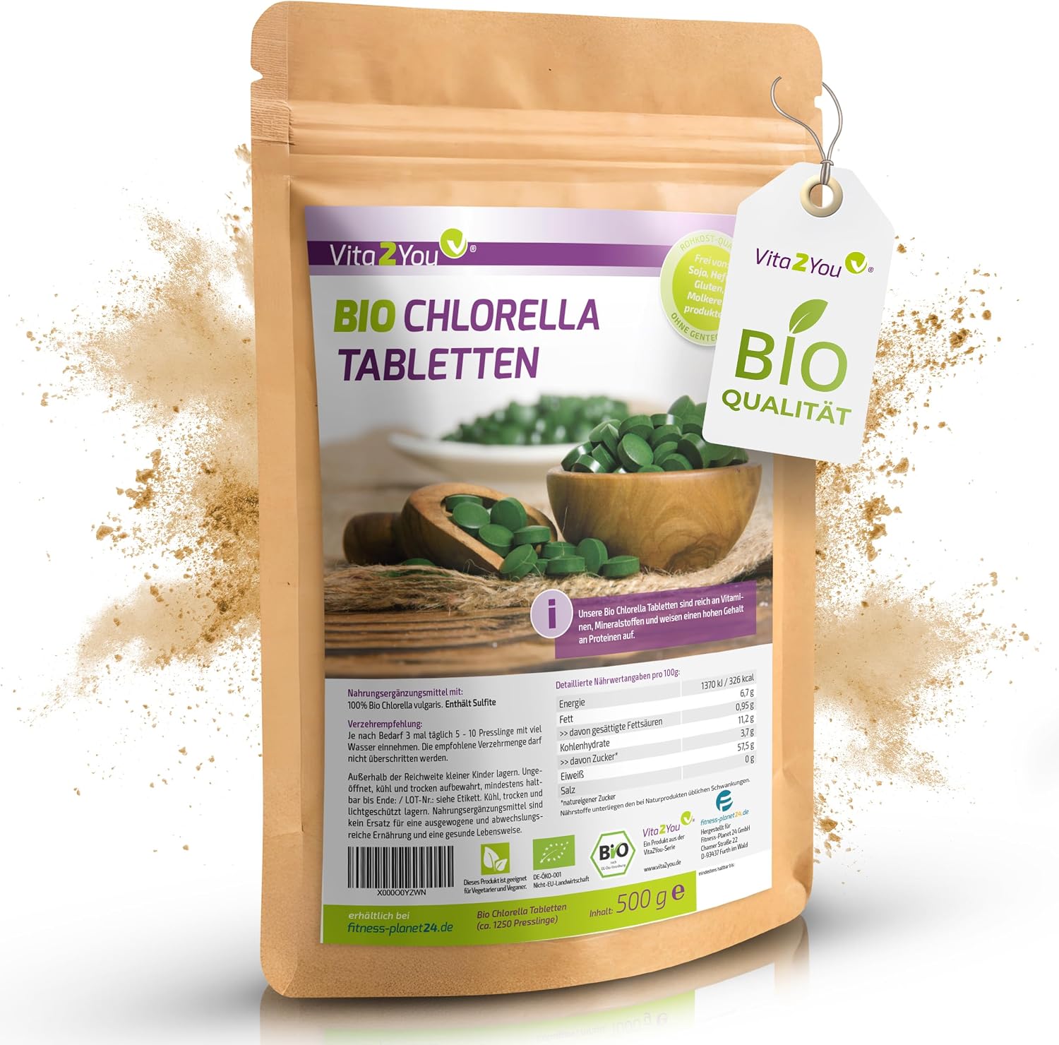 Detalle de Vita2You Bio Chlorella Tabletten 500 g 💊