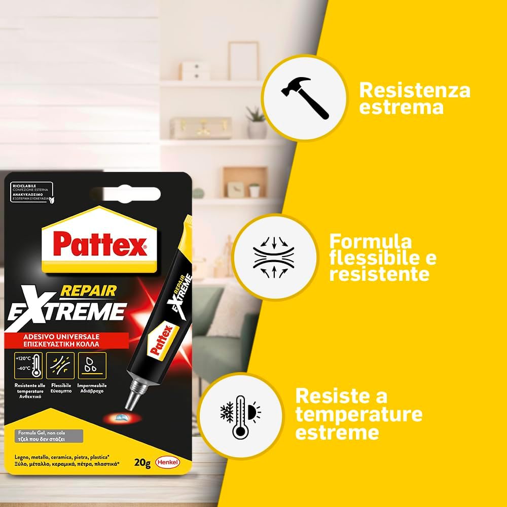 Thumbnail 2 de Pattex Repair Extreme: Colla trasparente multistrato da 20 g per interni ed esterni