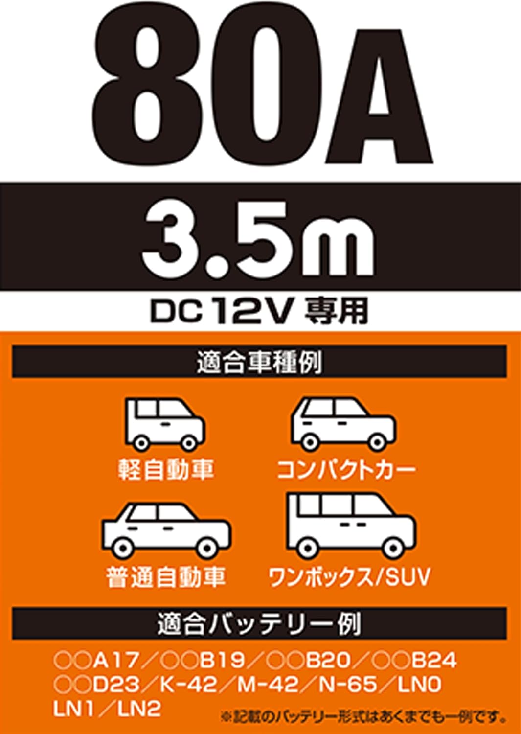 Detalle 2 de BAL(大橋産業)No.1681 ブースターケーブル 12V・80A・3.5m、細型絶縁クリップ・手順タグ付き