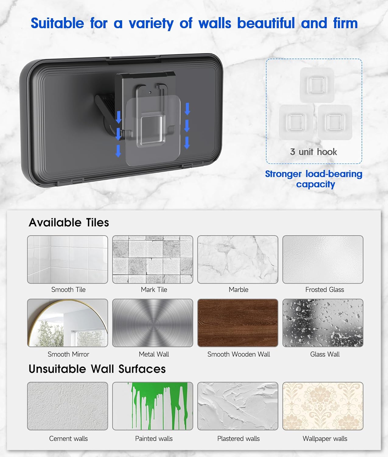Thumbnail 3 de Mistriddle Shower Phone Holder 7 Inch