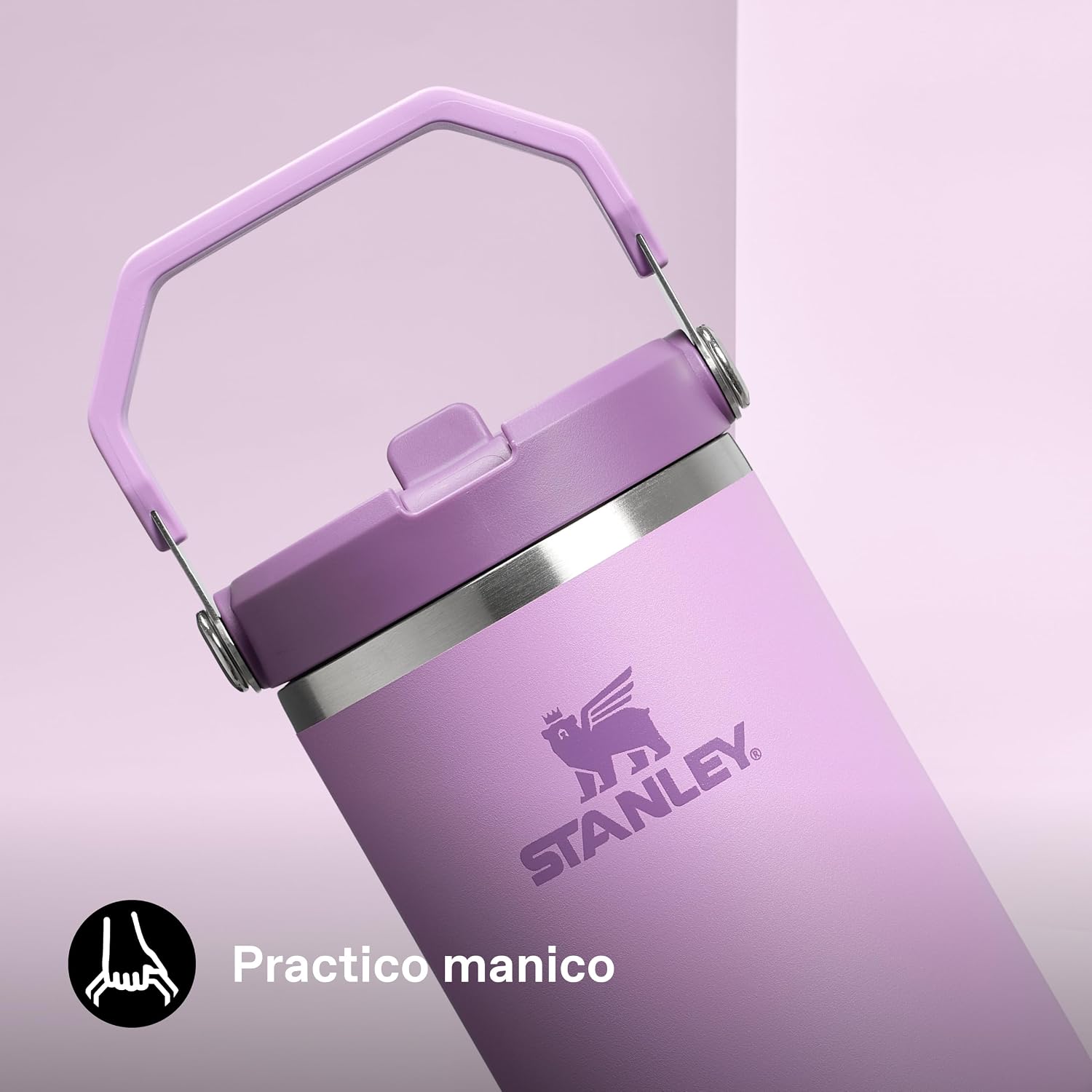 Detalle de Stanley Flip Straw Tumbler 1.0 Borraccia Con Cannuccia 0.89L Lilac: borraccia termica a prova di perdite per viaggiare e allenarsi