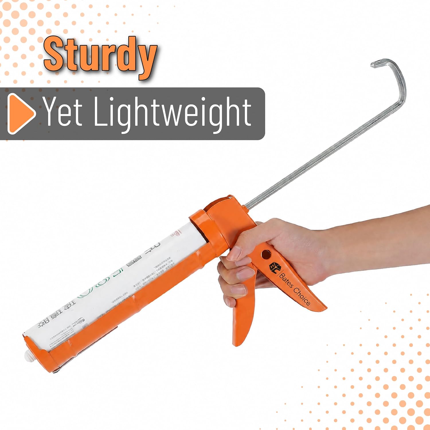 Detalle 2 de Bates Choice CG01 Caulking Gun, 10:1 Thrust Ratio, Orange No-Drip Tool