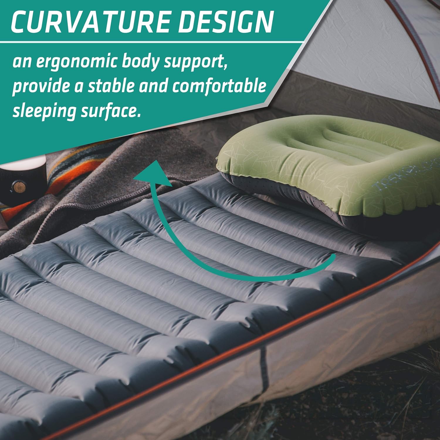 Thumbnail 3 de Trekology UL80 camping sleeping mat (inflatable roll-up) for lightweight comfort