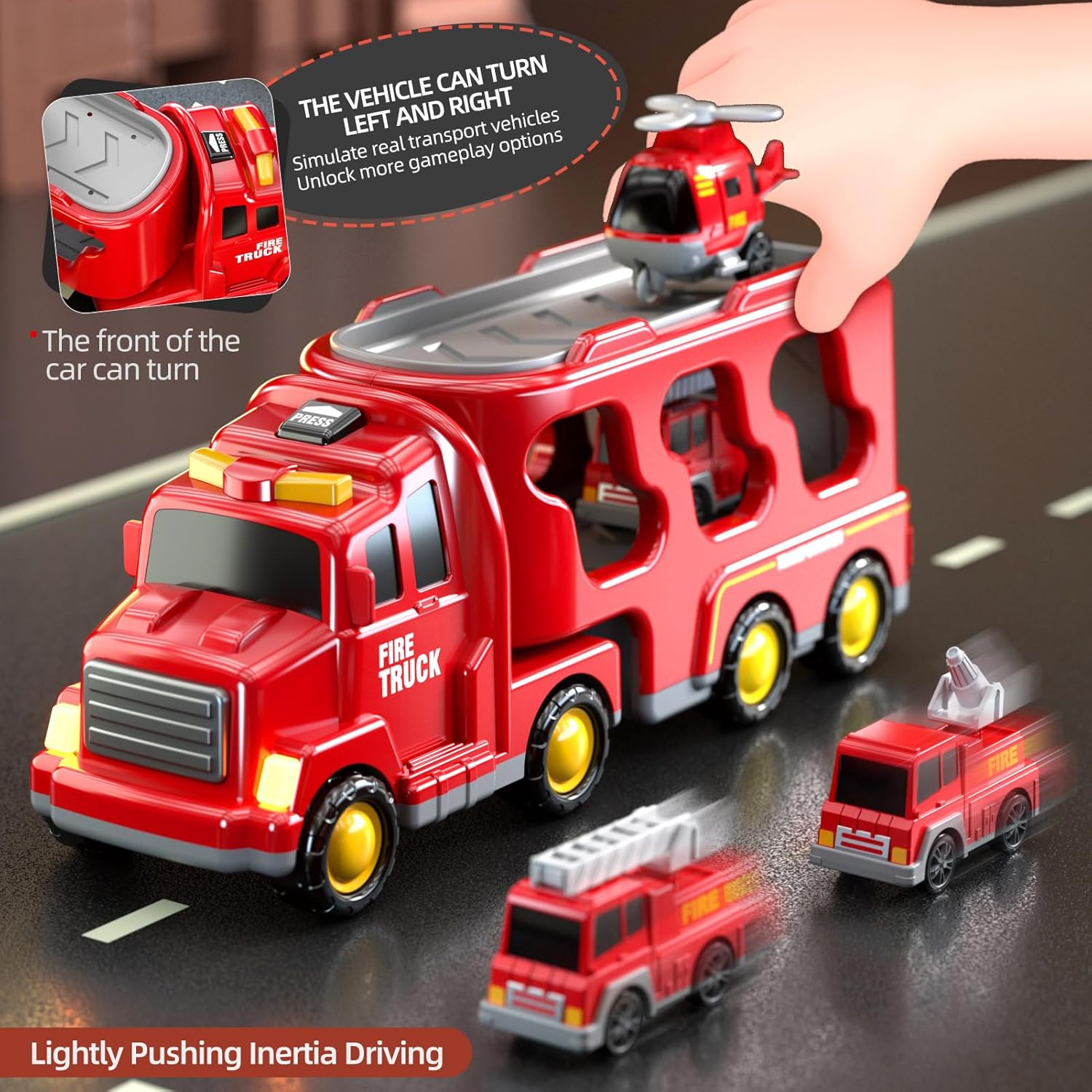 Thumbnail 3 de Beby Buty 5 in 1 Fire Truck Toys for Toddlers (3-6 Years) — Lights, Sounds & Educational Play