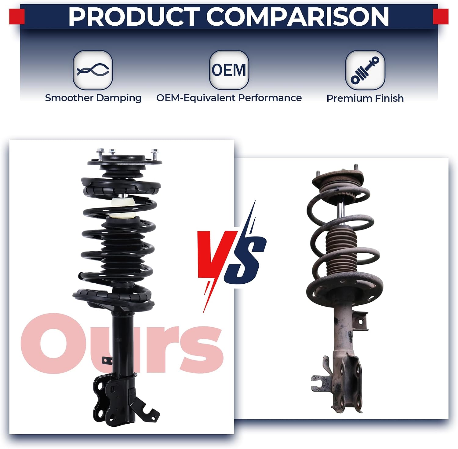 Detalle de MOSTPLUS Rear Shocks Struts (for 2004–2006 Toyota Camry Solara & Lexus ES330) — Replace OEM 172207/172208