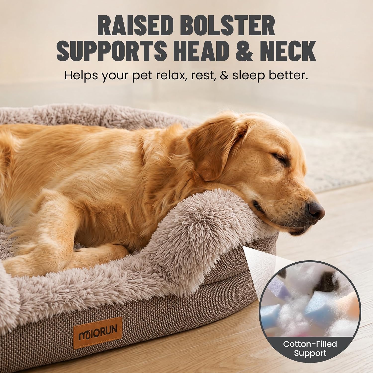 Detalle de Miorun Orthopedic Dog Bed, 43-Inch