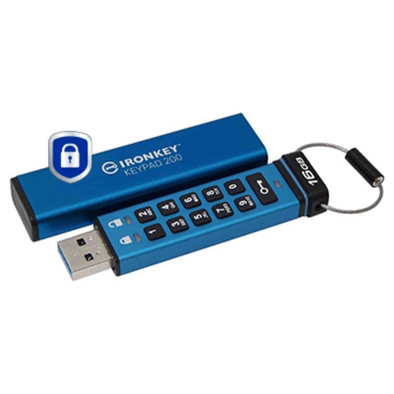 Detalle 2 de Kingston IronKey Keypad 200 16GB: USB cifrada FIPS 140-3 Nivel 3 con teclado integrado