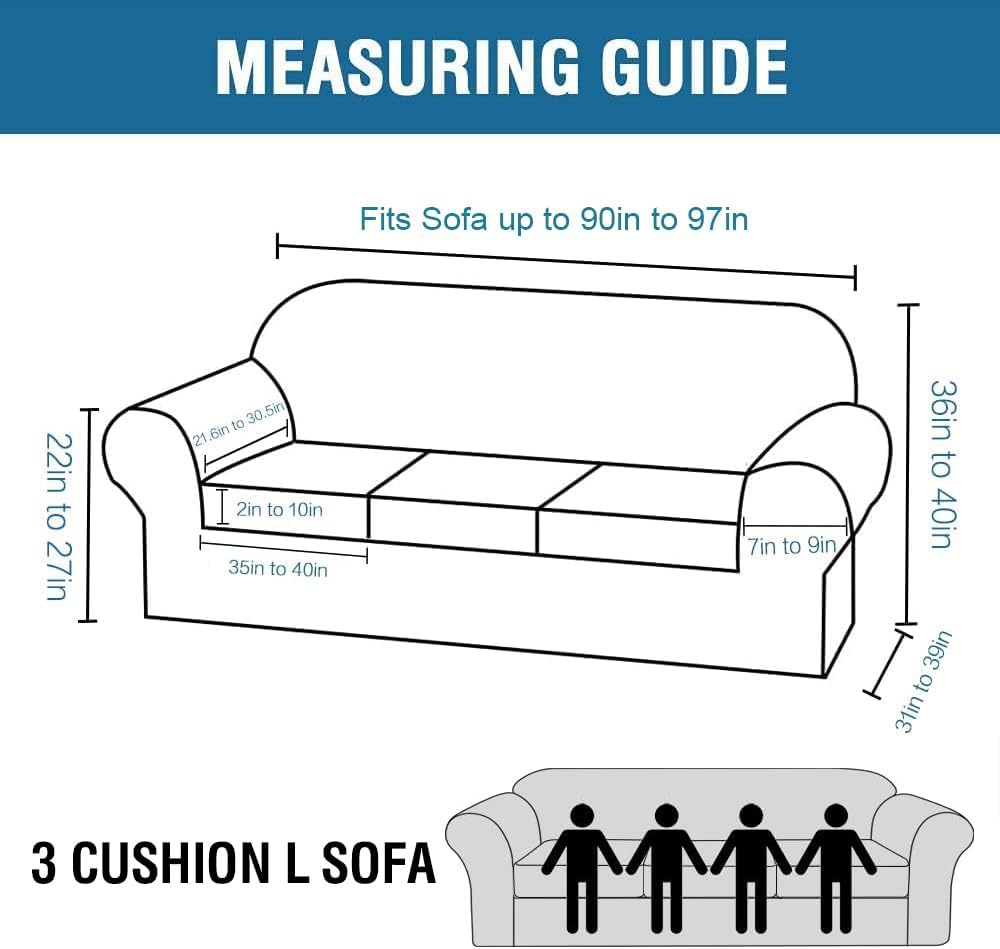 Thumbnail 1 de H.VERSAILTEX High Stretch Sofa Slipcover 97 Inch Brown 🛋