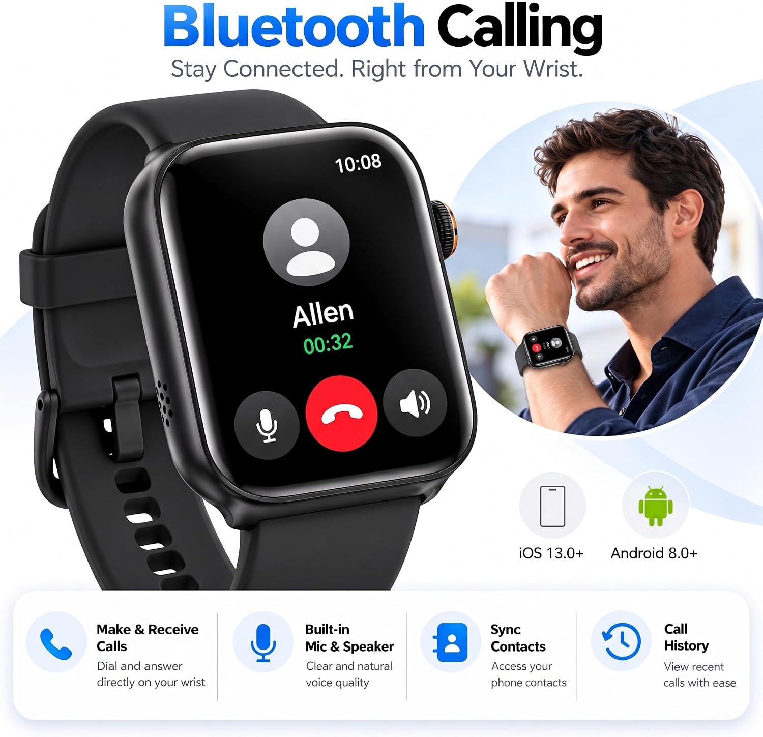 Thumbnail 1 de Motivaris TGW02 Smart Watch with 1.83-inch AMOLED Screen and Bluetooth Calling