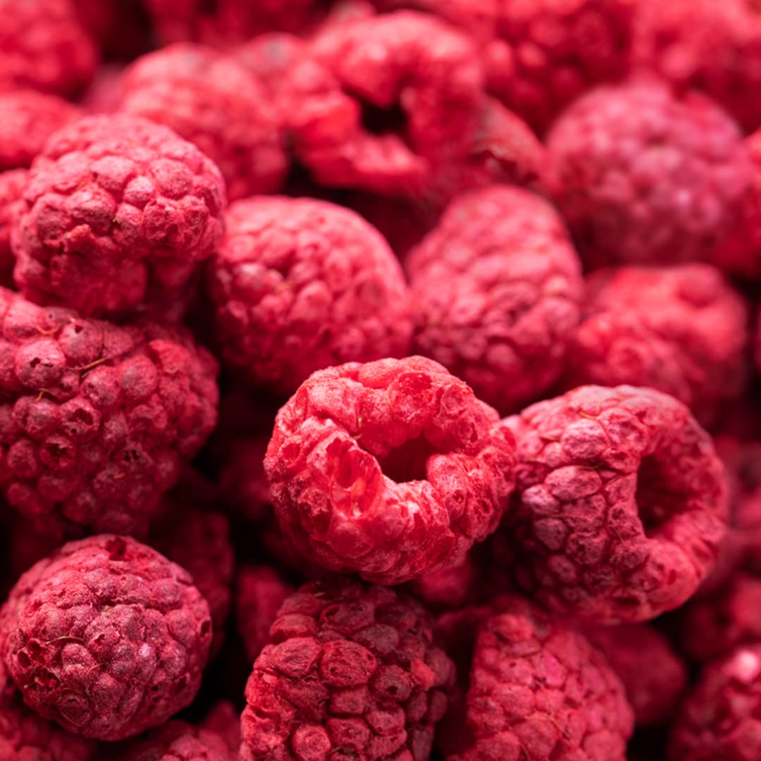 Detalle de Gefriergetrocknete Himbeeren 500g – 100% Frucht, ohne Zuckerzusatz, vegan | Meerbach & Rose