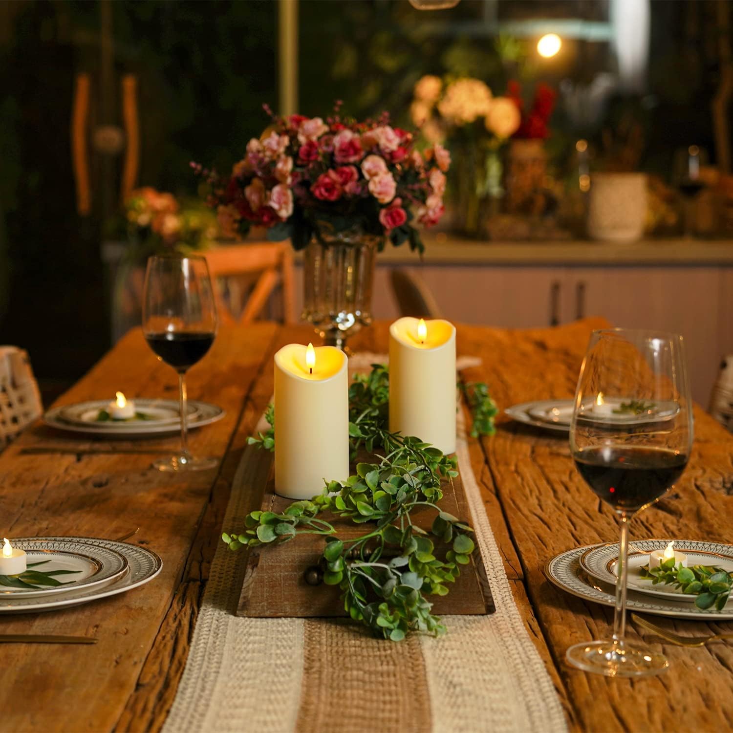 Thumbnail 3 de Homemory 6×3 LED flameless pillar candles, set of 2 🕯