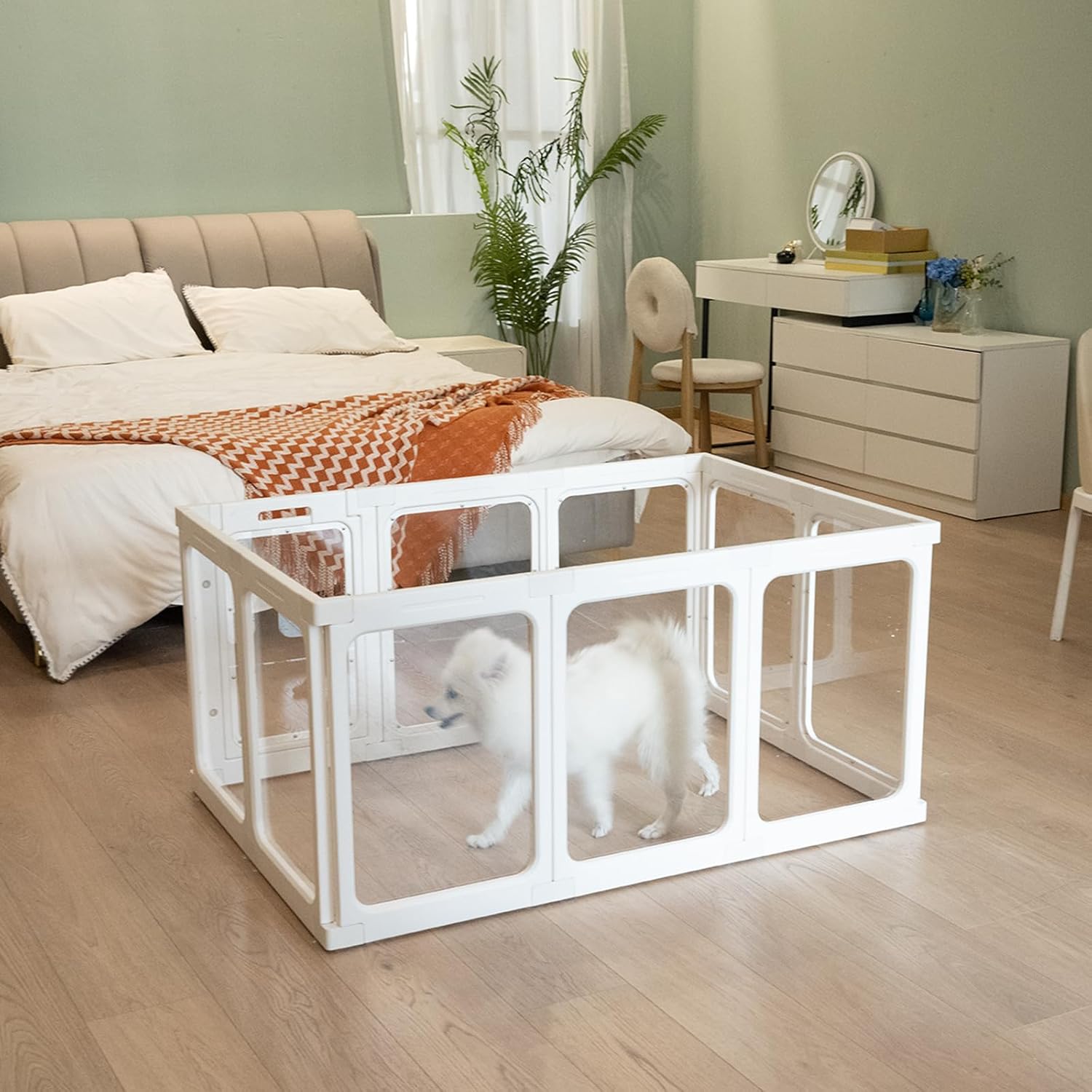 Thumbnail 5 de Acrylic Dog Playpen (60cm high) – Transparent Pet Pen with Door, 10 Panels