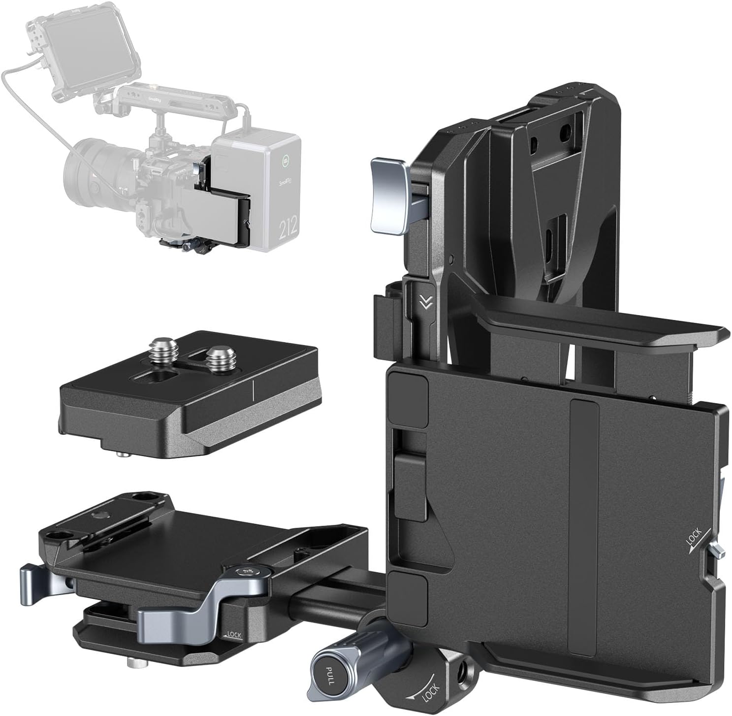 SMALLRIG Foldable V Mount Battery Plate Kit Pro 80mm