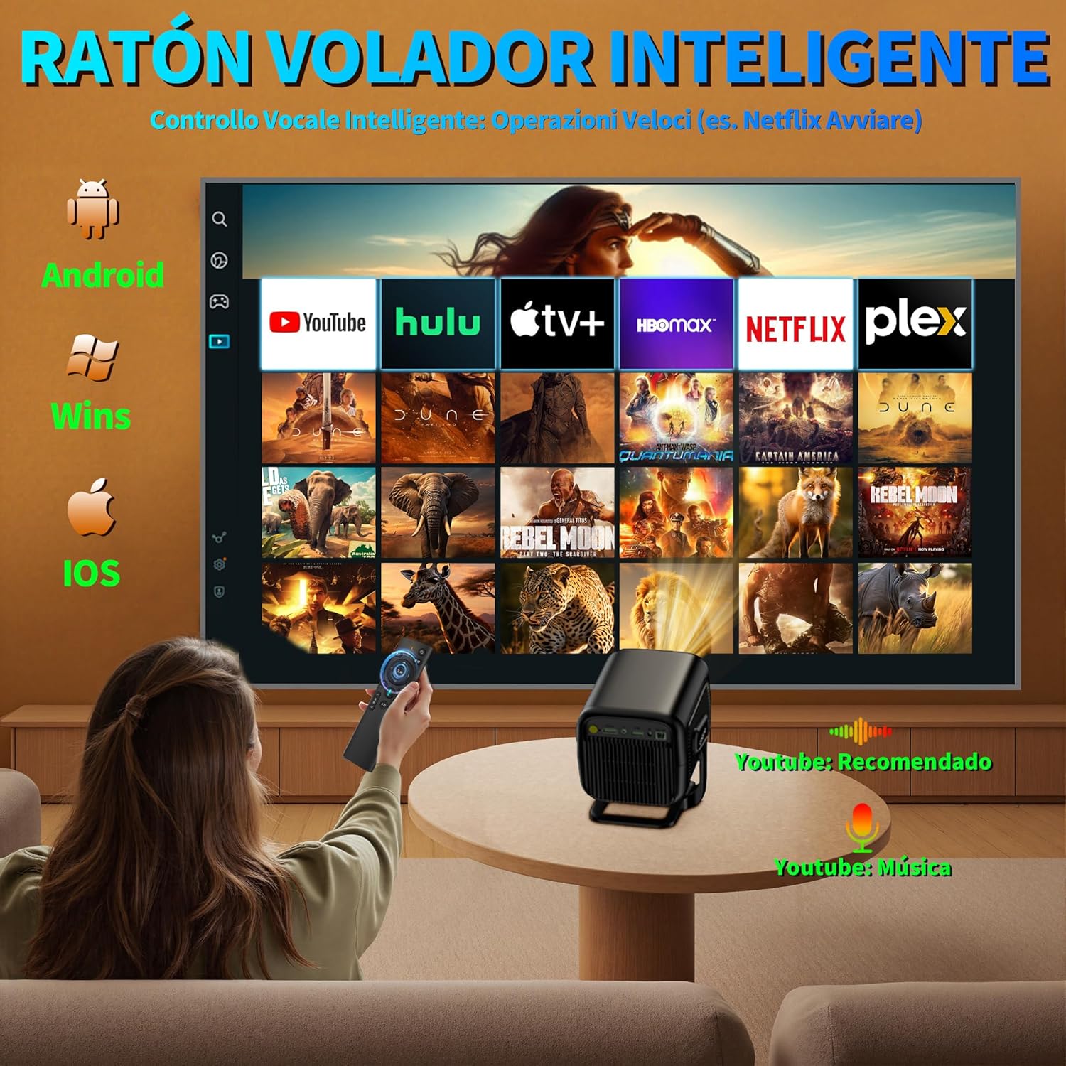 Thumbnail 7 de 📽️ Proyector 1080P Nativo WiFi 6 BT 5.4 Mini Portátil Autofoco