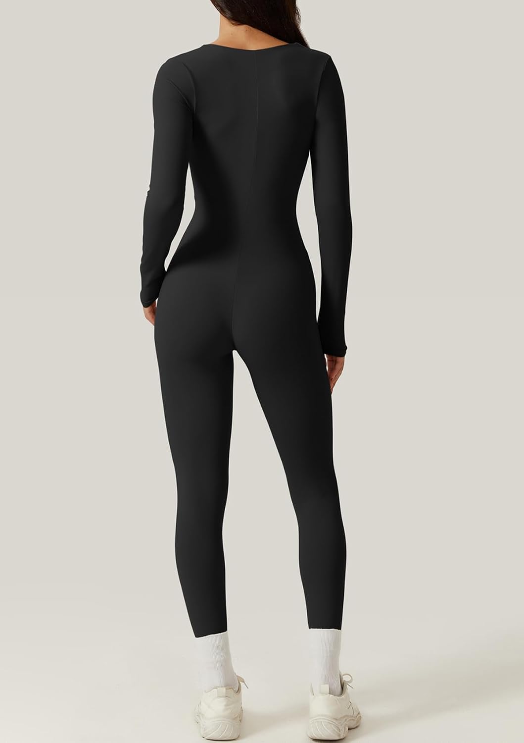 Thumbnail 1 de QINSEN Womens Square Neck Long Sleeve Jumpsuit