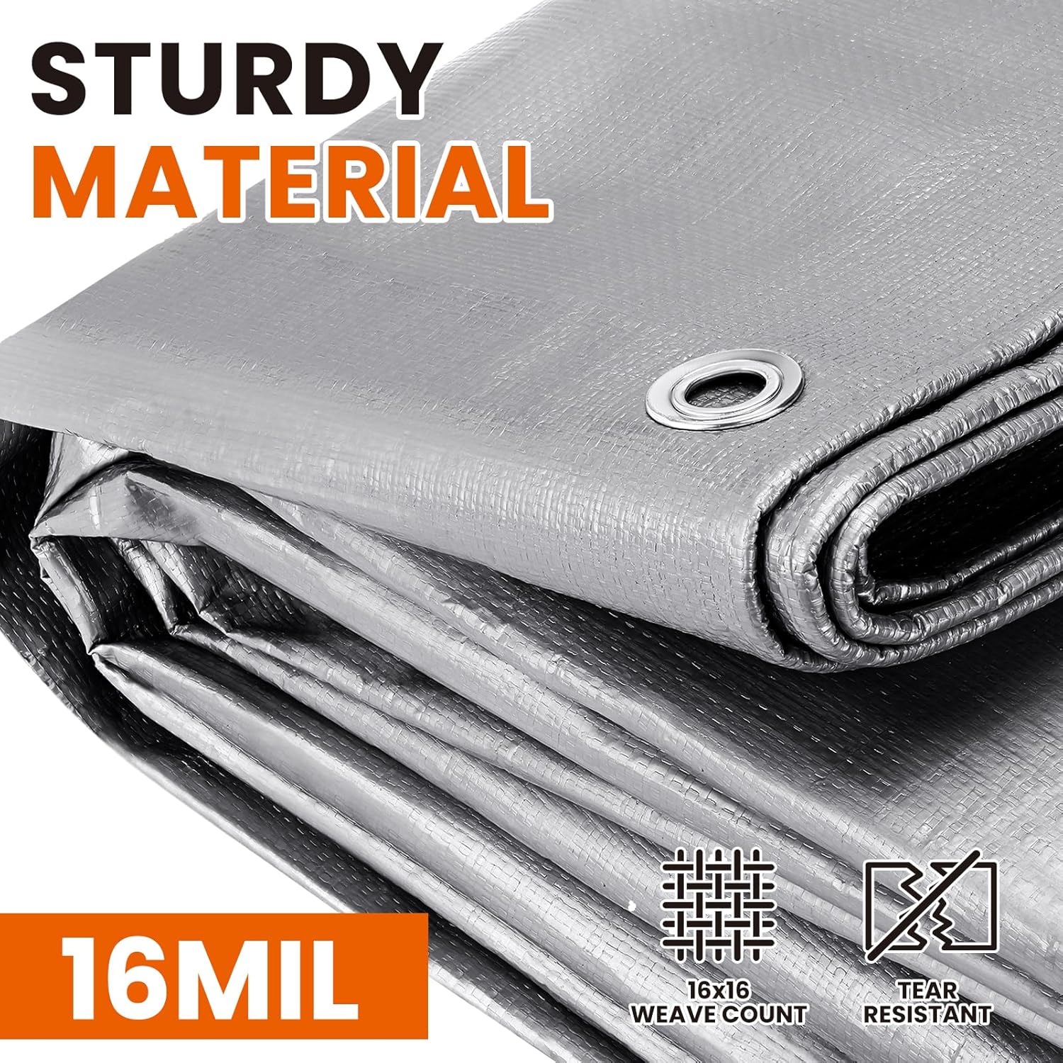 Thumbnail 1 de SpacEver 20x30 FT Tarp Waterproof: Heavy-Duty, UV-Resistant Poly Tarp for Outdoor Protection
