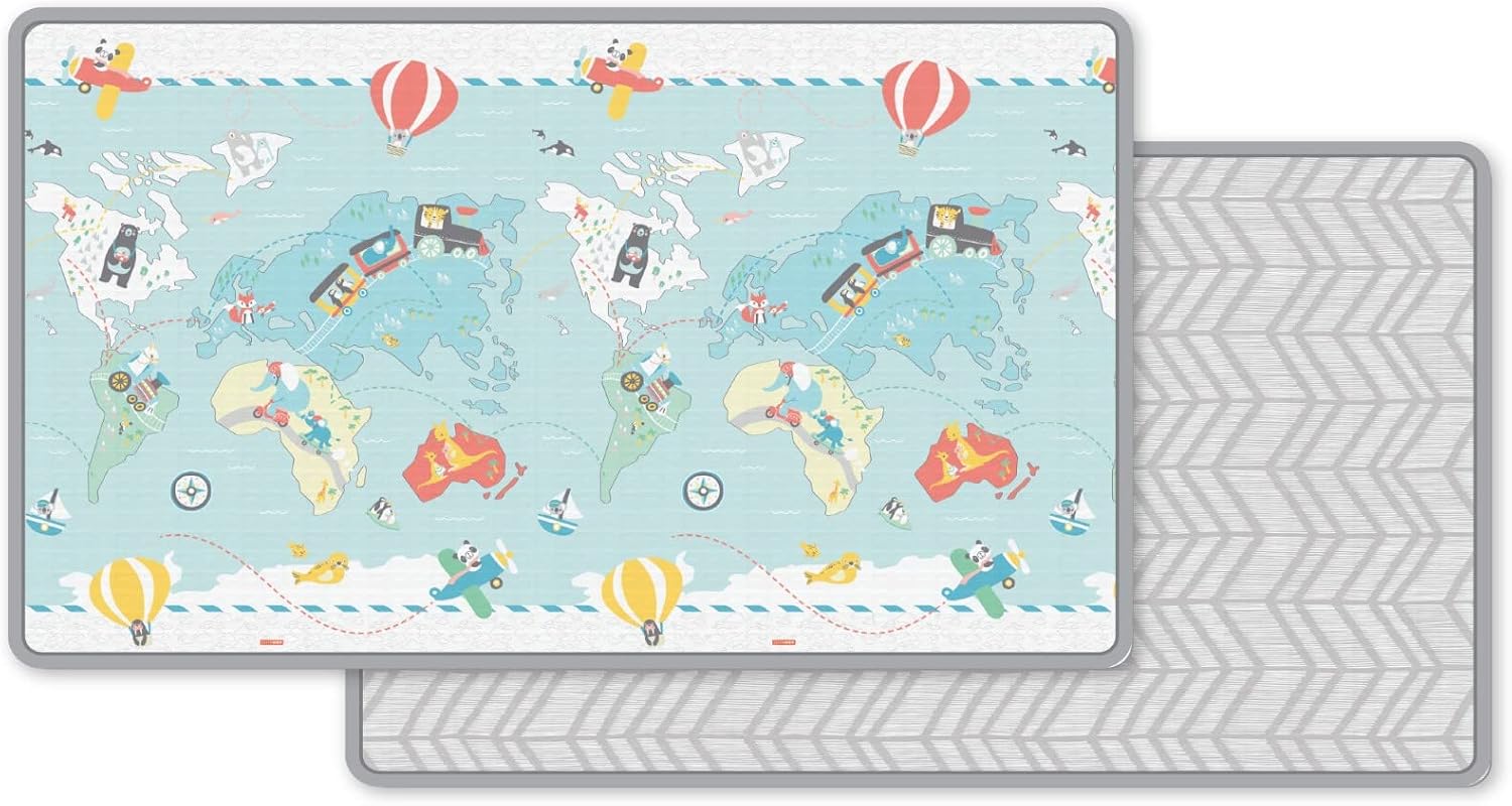 Skip Hop Little Travellers omkeerbare speelmat, grijs, oprolbaar en waterdicht