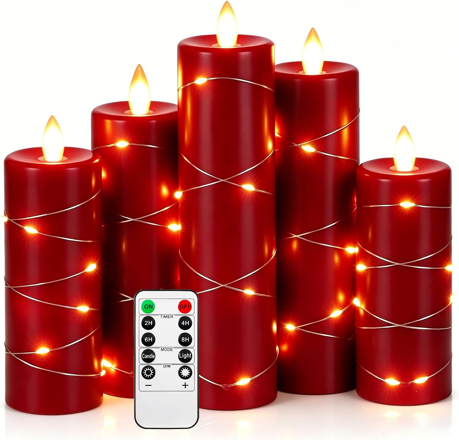 Thumbnail 6 de Da by Candele LED Angolo di visione a 360 gradi con luci stellate – set da 3 candele a LED con telecomando