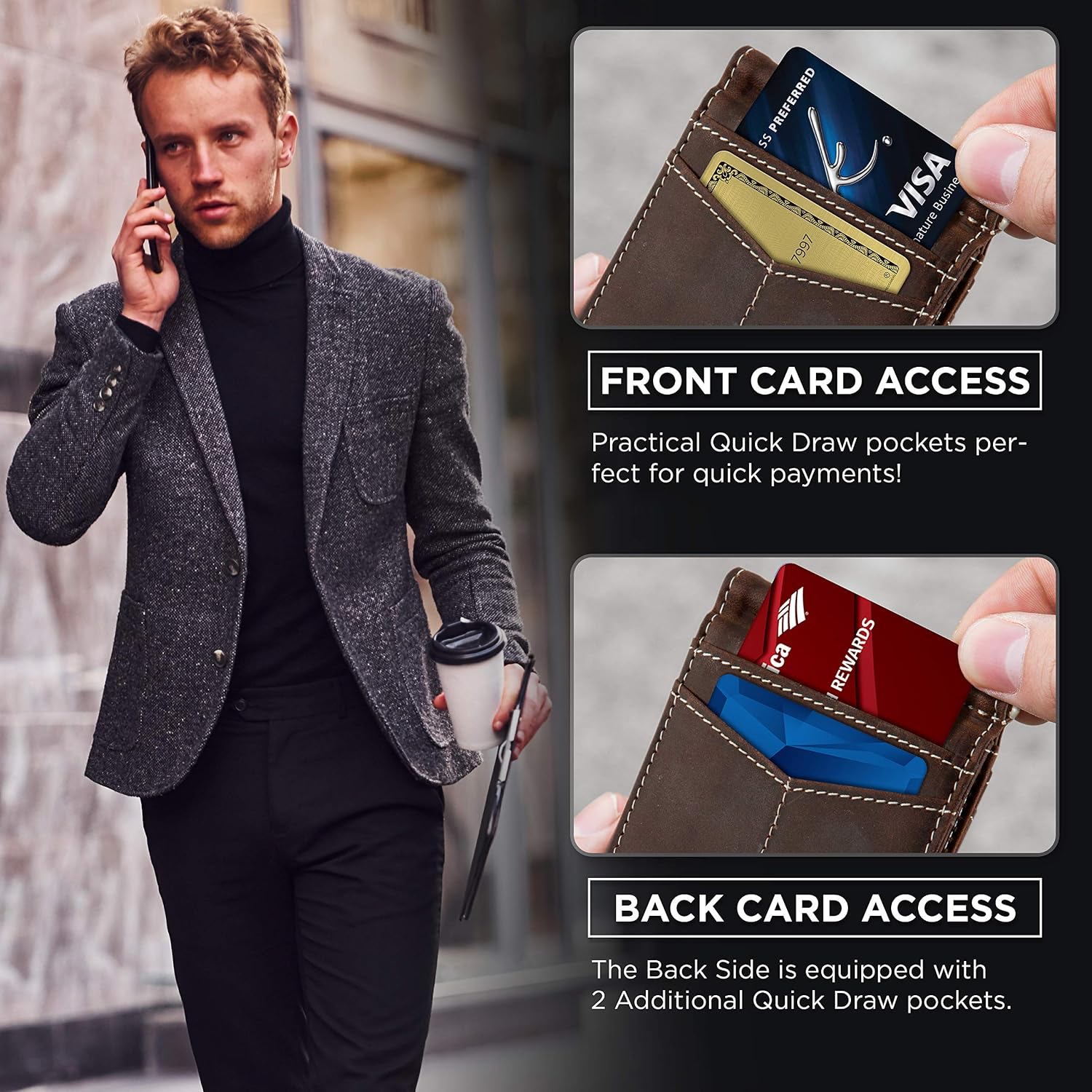 Detalle 2 de SERMAN BRANDS Bifold Wallet in Full-Grain Leather