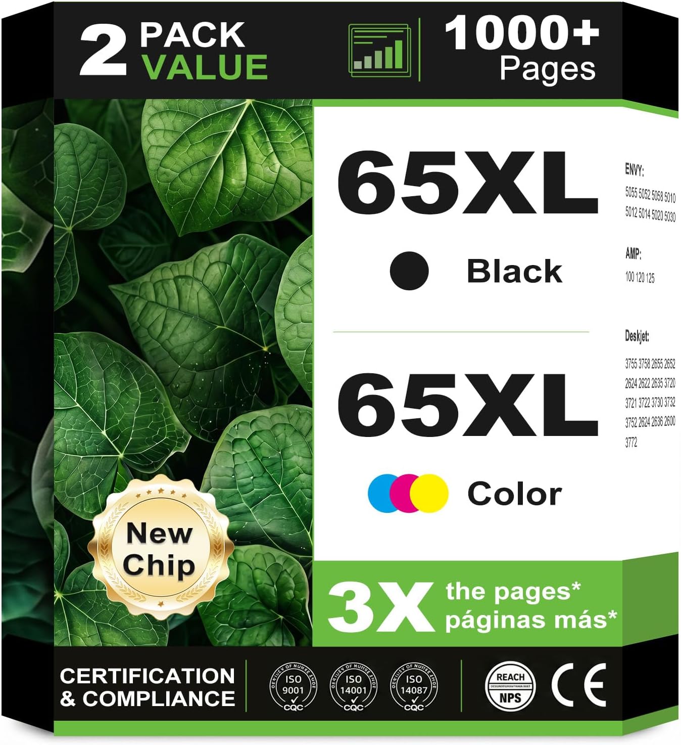 Detalle de 65XL Ink Cartridges Black and Tri-Color Combo