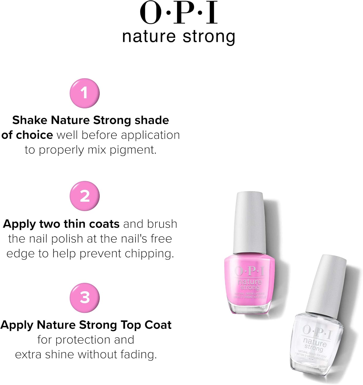 Detalle 2 de OPI Nature Strong Nail Polish (Vegan) – quick-dry, chip-resistant colour for manicures and pedicures, 15ml