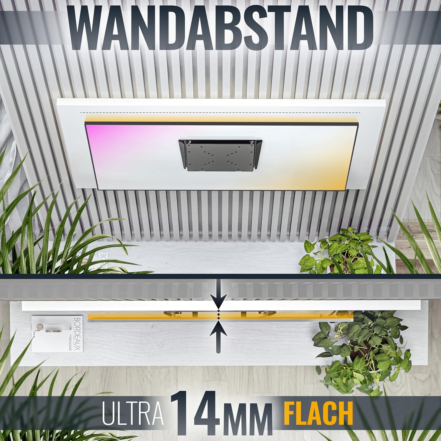 Detalle 2 de RICOO TV Wandhalterung F0522 – Ultra-schlanke Wandhalterung für 32–55 Zoll, VESA 200x200, max. 30 kg