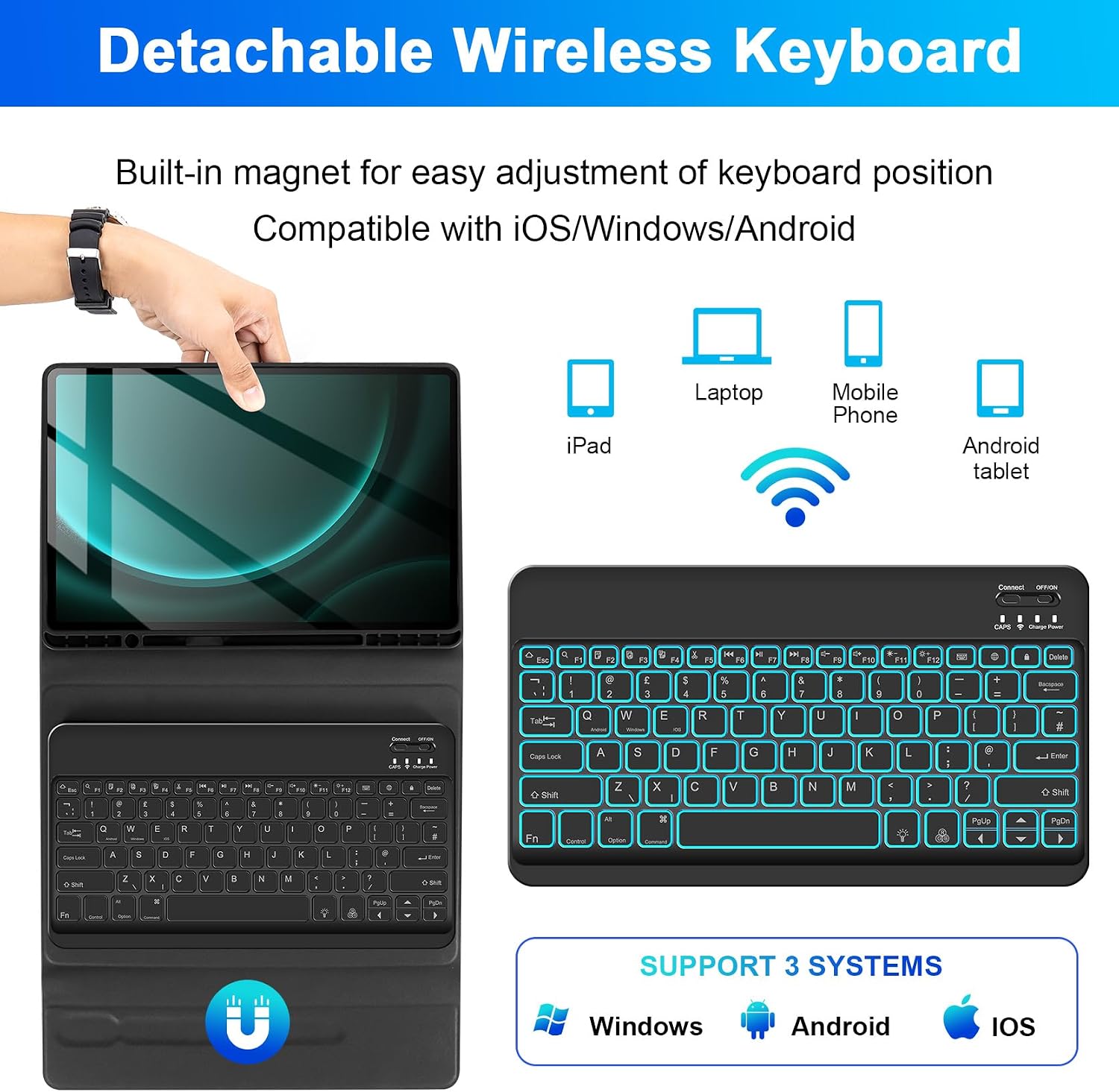 Detalle de SOPPY backlit keyboard case 12.4 inch