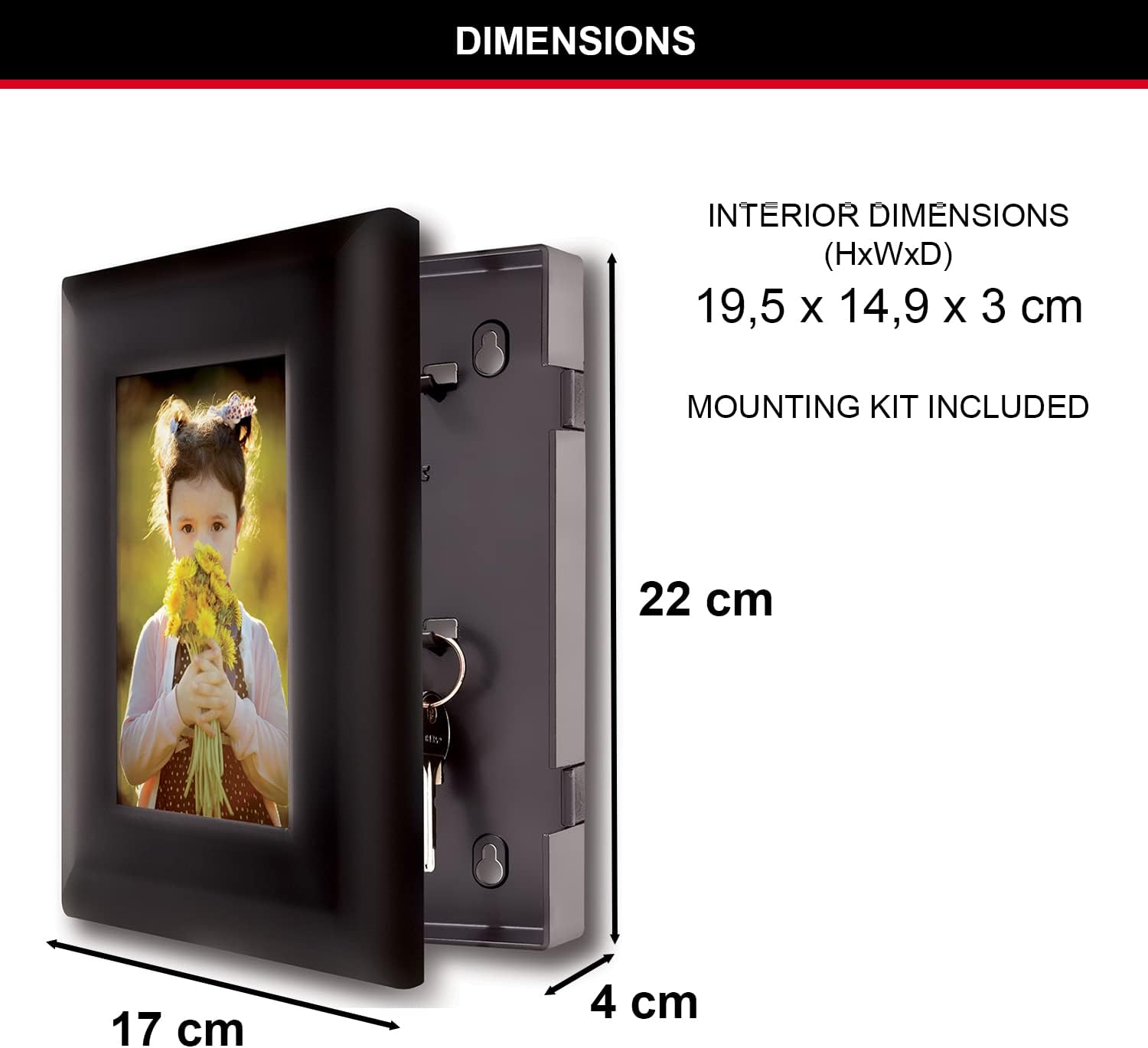 Thumbnail 2 de Master Lock 5451EURD Cassetta Segreta con Cornice Foto e Portachiavi – Sicurezza discreta per chiavi e oggetti essenziali