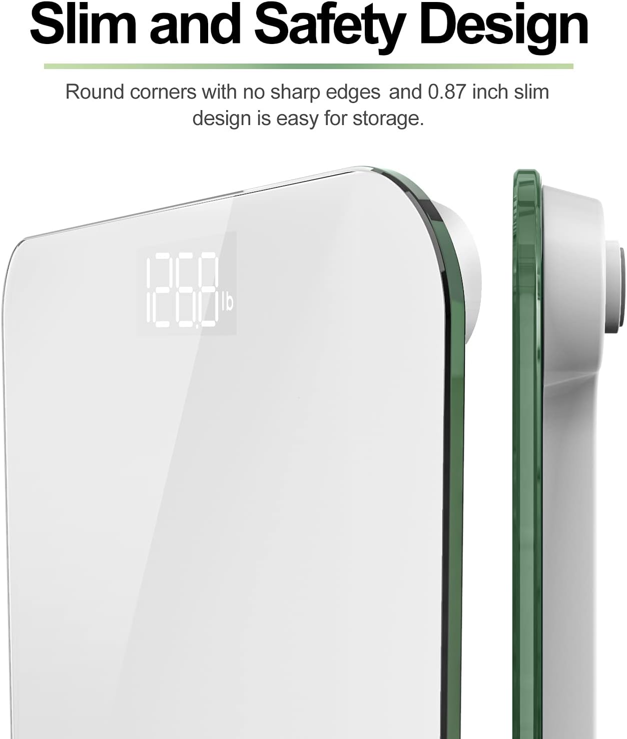 Detalle de RENPHO Pese Personnes Numérique – Balance Pèse-Personne Compacte et Ultraplate avec Ecran LED et Étalonnage Step-On
