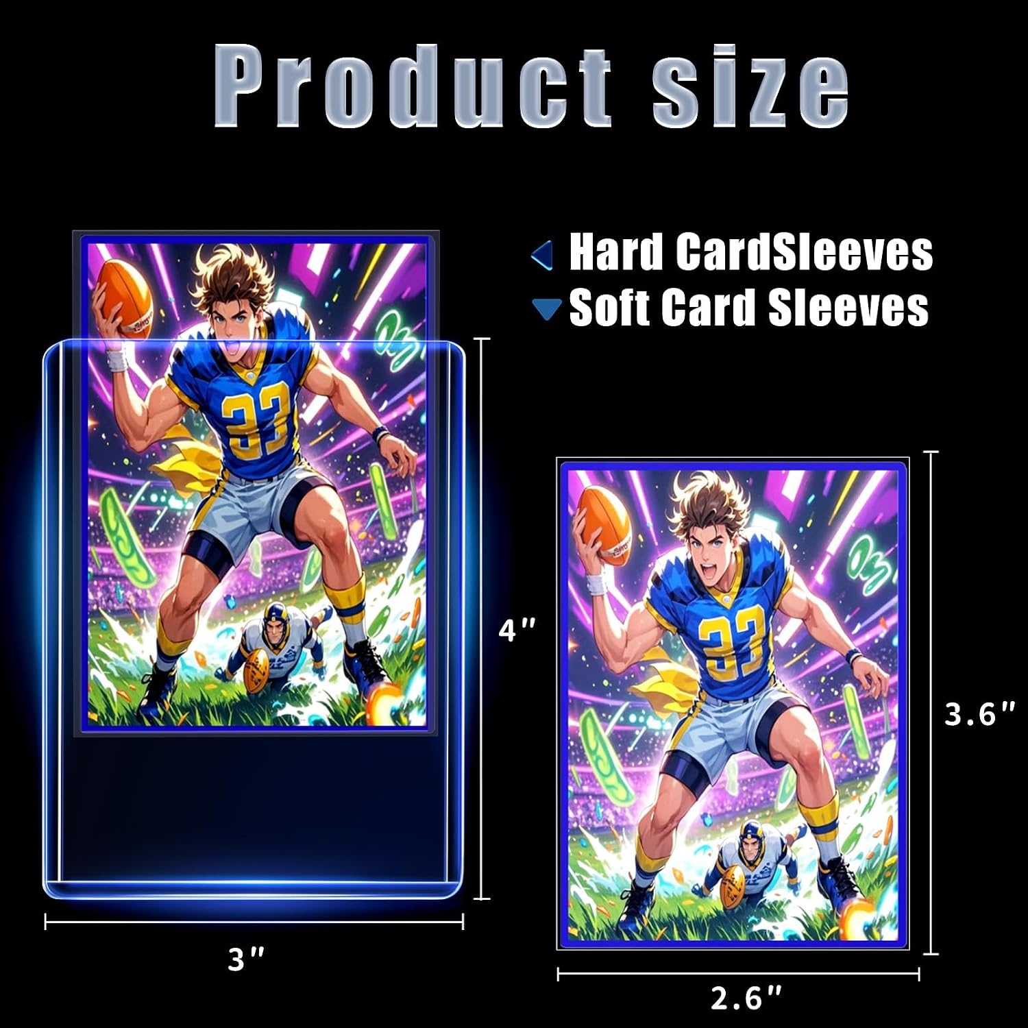Thumbnail 1 de TRUGQ 400 Card Sleeves Top Loaders: 3" x 4" Hard Holders + 2.6" x 3.7" Soft Sleeves (200 Hard + 200 Soft)