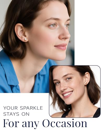 Thumbnail 1 de MomentWish Pendientes de Moissanita Oro Rosa para Mujer y Hombre, 2 Ct en Plata de Ley 925