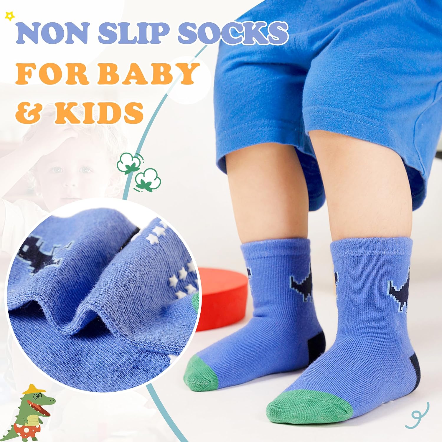 Detalle 2 de SEEYAN Baby Non Slip Socks 6-12m